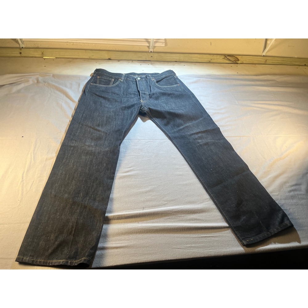 Levis 501 Original Fit Jeans Mens 38x30 Black Straight Leg Button Fly
